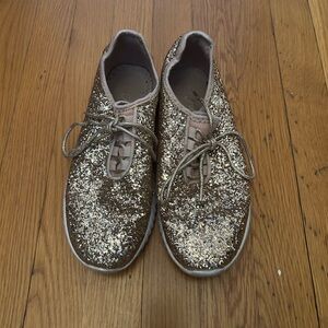 Shimmering Gold Glitter Sneakers